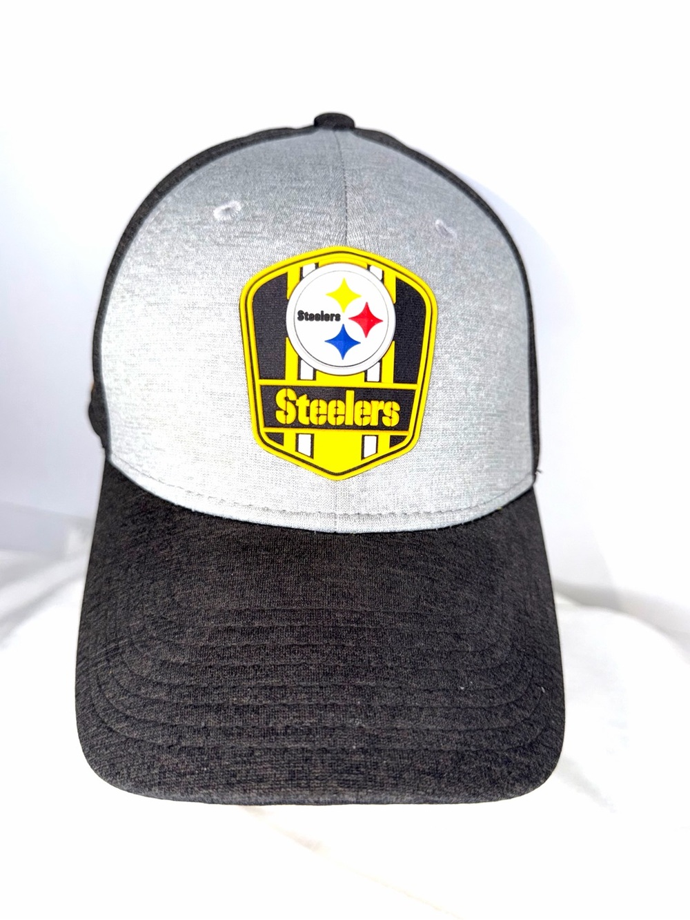 NFL Steelers Gray & Black Two-Tone Cap with Yellow Logo